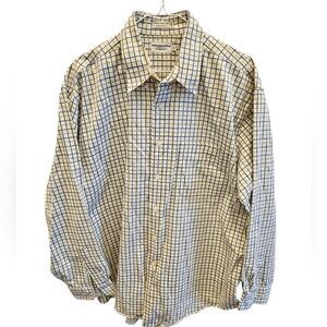 Mens Vintage Abercrombie & Fitch Collared Dressy Plaid Check Long Sleeve Shirt